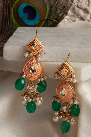 Orange Alloy Earring