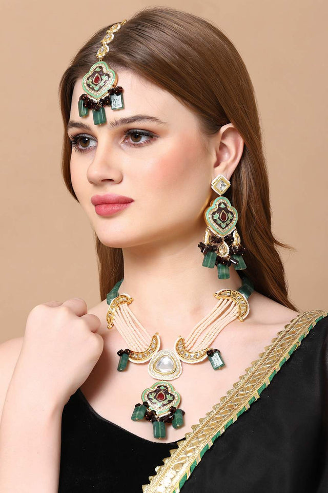 Multi-Color Beaded Alloy Earrings