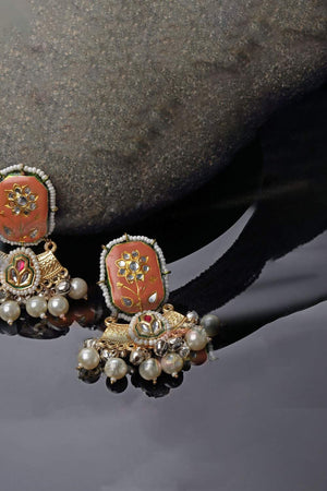 Multi-Color Beaded Alloy Earrings