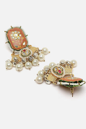 Multi-Color Beaded Alloy Earrings