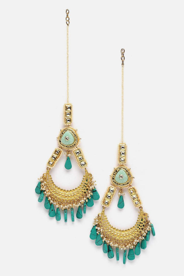 Multi-Color Beaded Alloy Earrings