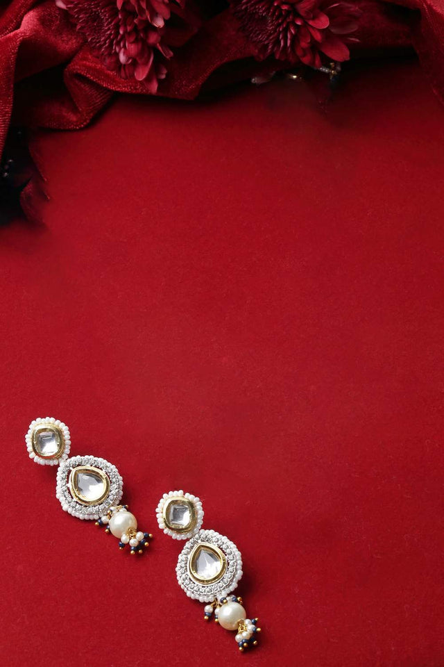 Multi-Color Beaded Alloy Earrings