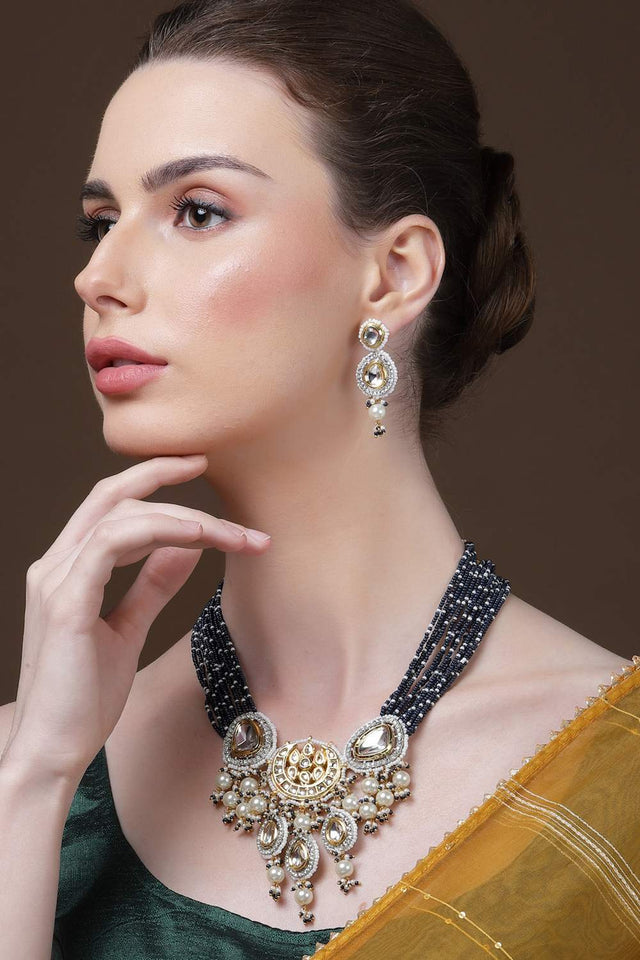 Multi-Color Beaded Alloy Earrings