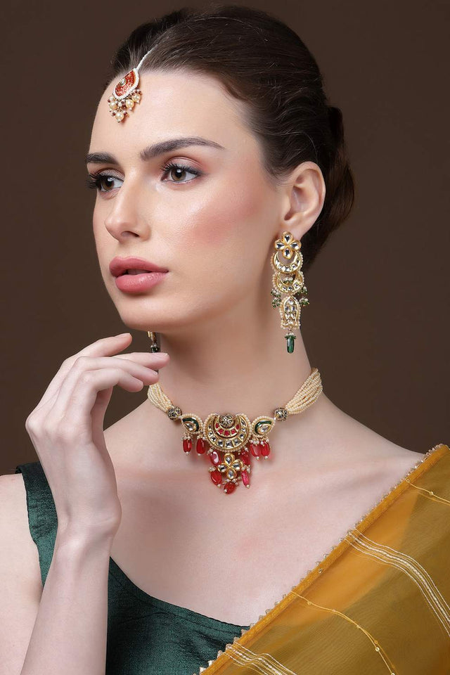 Multi-Color Beaded Alloy Earrings