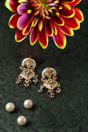 Multi-Color Beaded Alloy Earrings