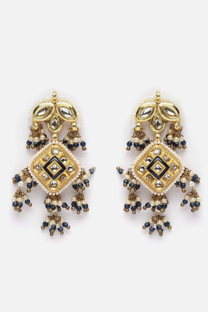 Multi-Color Beaded Alloy Earrings