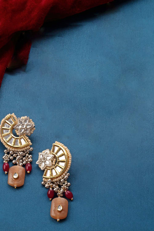 Multi-Color Beaded Alloy Earrings