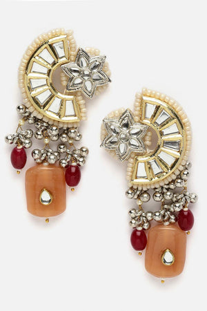Multi-Color Beaded Alloy Earrings