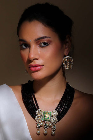 Gold And White Drop Earring With Kundan And Pearls