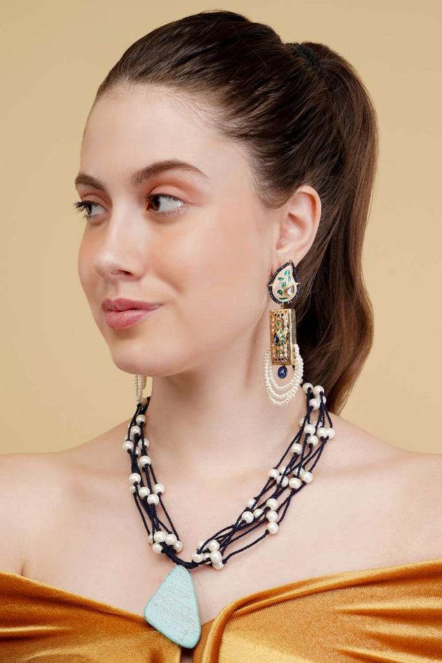 Multi-Color Alloy Drop Earrings