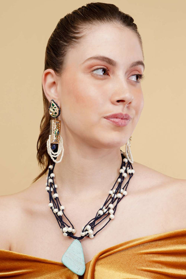 Multi-Color Alloy Drop Earrings