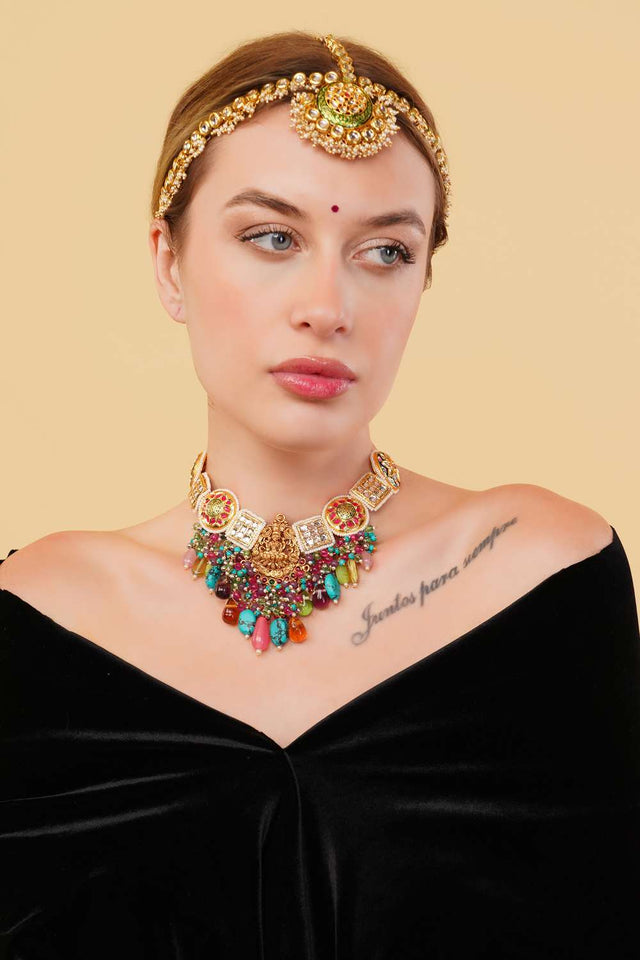 Multi-Color Alloy Maang Tikka