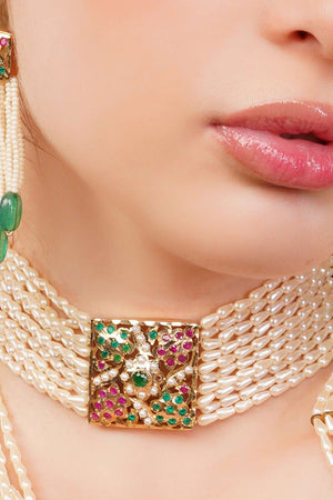 Multi-Color Alloy Choker Necklace