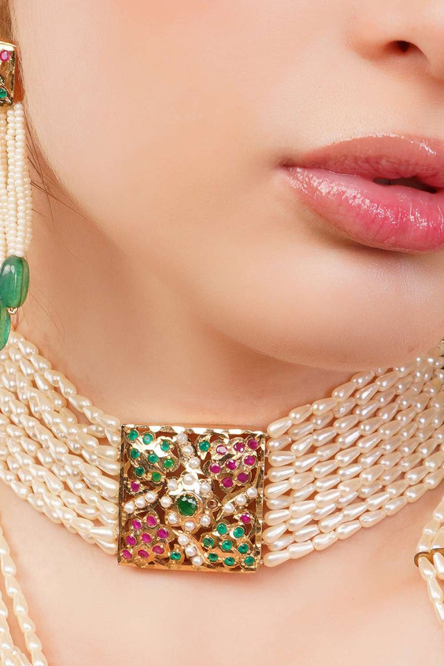 Multi-Color Alloy Choker Necklace