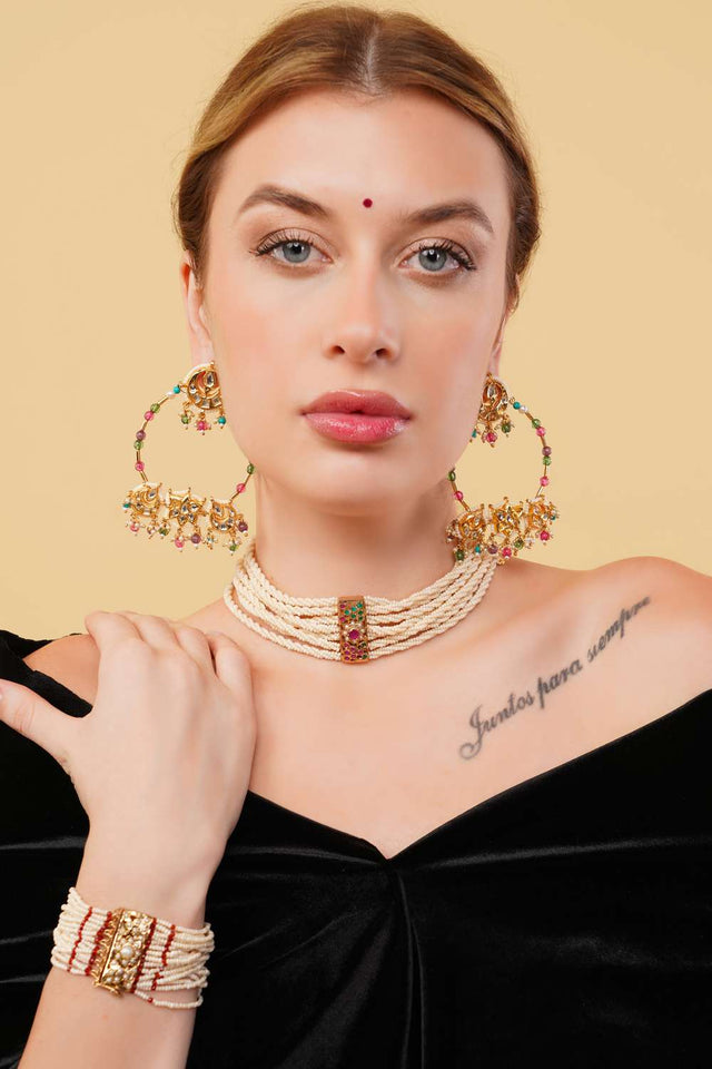 Multi-Color Alloy Choker Necklace