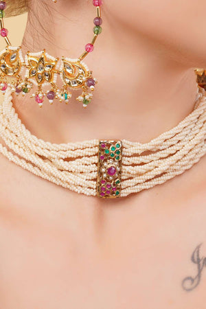 Multi-Color Alloy Choker Necklace