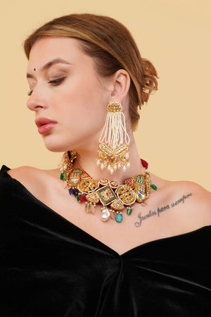 Multi-Color Alloy Choker Necklace