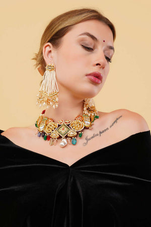 Multi-Color Alloy Choker Necklace