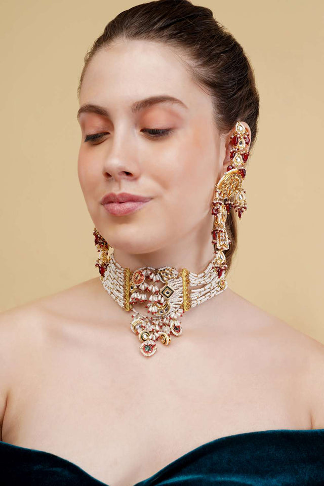 Multi-Color Alloy Choker Necklace