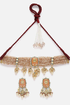 Multi-Color Beaded Alloy Necklace & Earring Sets