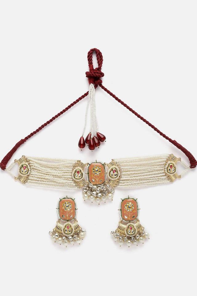 Multi-Color Beaded Alloy Necklace & Earring Sets