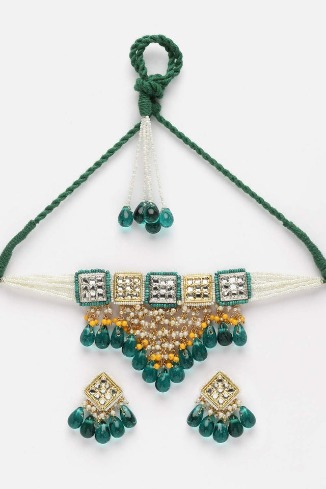 Multi-Color Beaded Alloy Necklace & Earring Sets