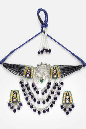 Multi-Color Beaded Alloy Necklace & Earring Sets