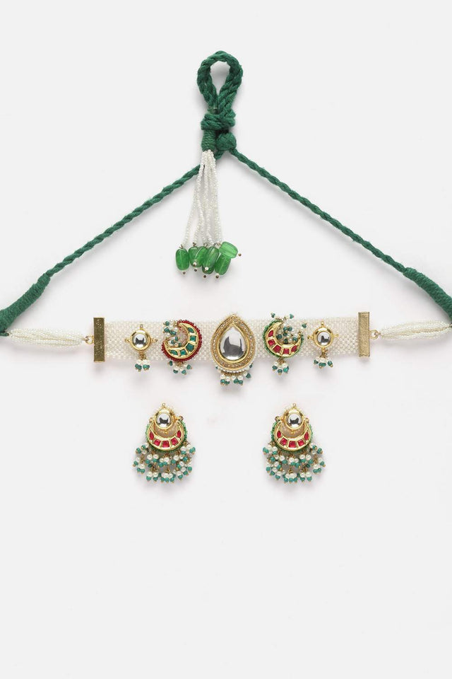 Multi-Color Beaded Alloy Necklace & Earring Sets