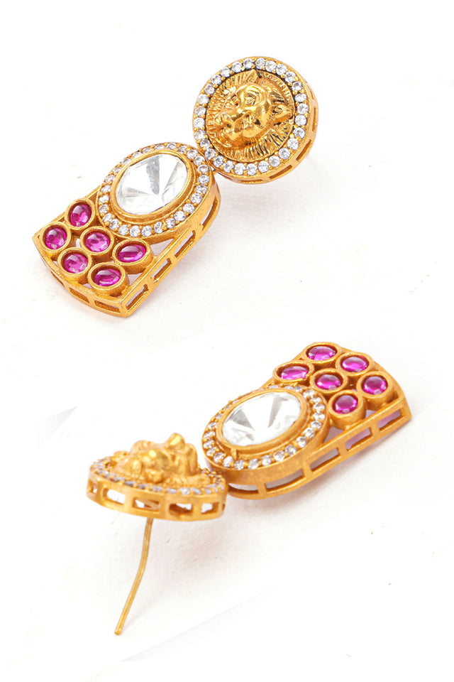 Multi-Color Brass Necklace & Earring Set