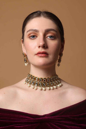 Multi-Color Alloy Necklace with Earrings Set