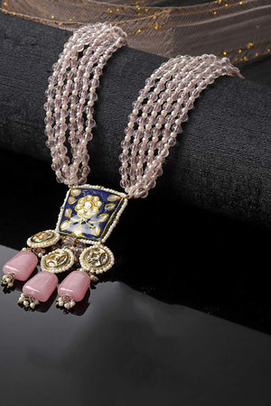 Multi-Color Beaded Alloy Necklace Set