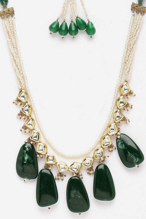 Multi-Color Beaded Alloy Necklace Set