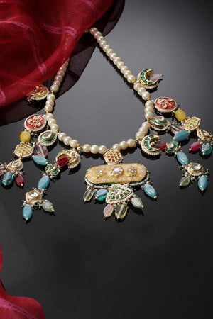 Multi-Color Beaded Alloy Necklace Set