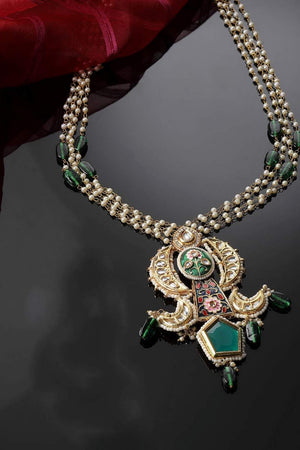 Multi-Color Beaded Alloy Necklace Set