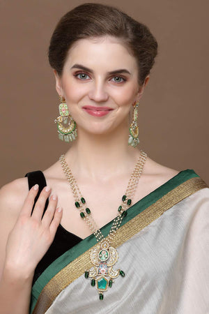 Multi-Color Beaded Alloy Necklace Set