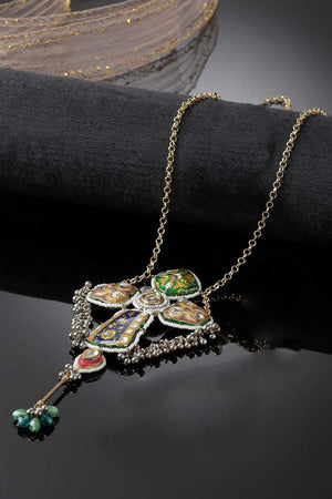 Multi-Color Beaded Alloy Necklace Set