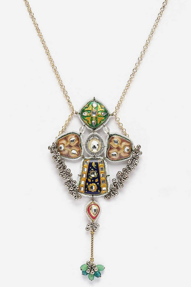 Multi-Color Beaded Alloy Necklace Set