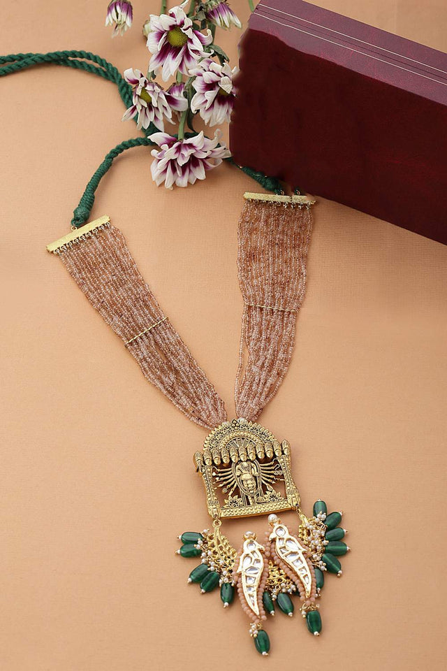 Multi-Color Beaded Alloy Necklace Set