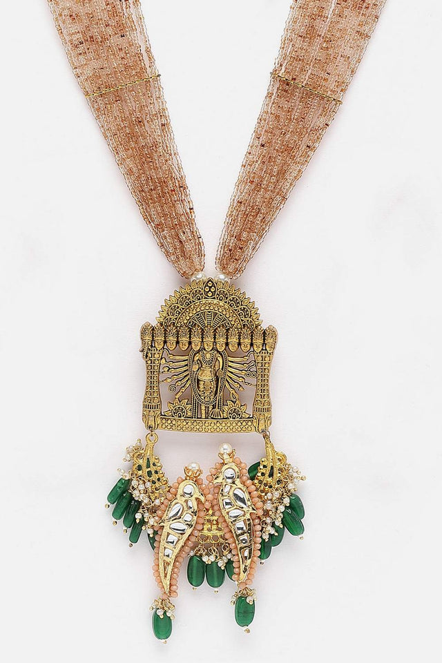 Multi-Color Beaded Alloy Necklace Set