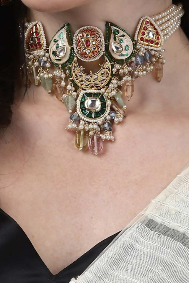 Multi-Color Alloy Necklace (DGNH24038)