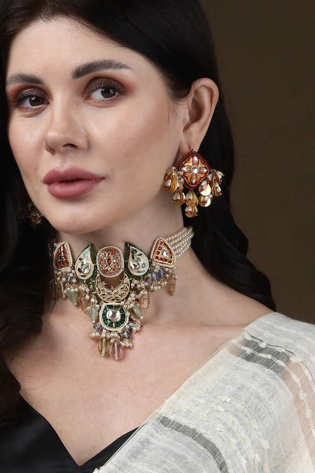 Multi-Color Alloy Necklace (DGNH24038)