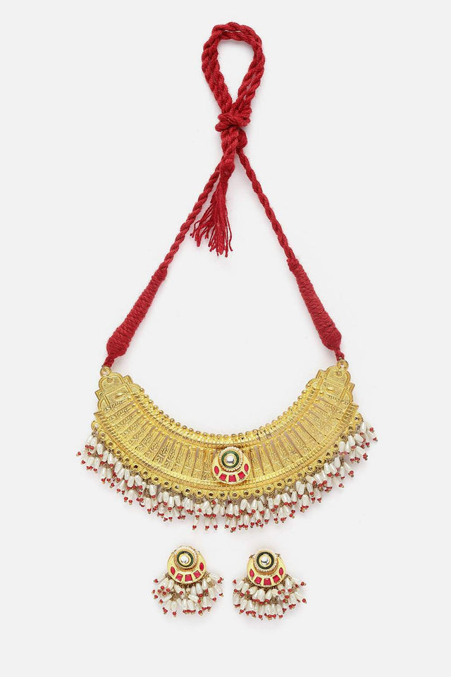 Multi-Color Beaded Alloy Necklace & Earring Sets