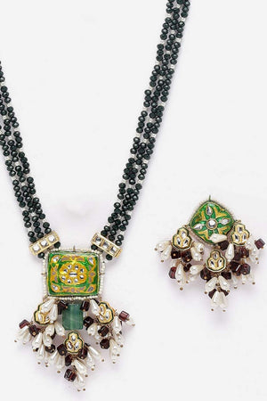 Multi-Color Beaded Alloy Necklace & Earring Sets