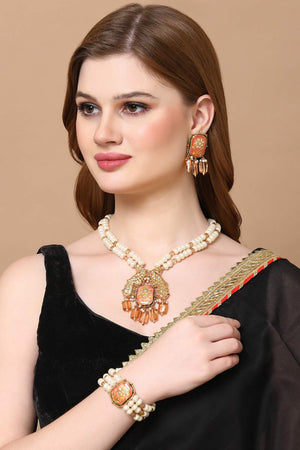 Multi-Color Beaded Alloy Necklace & Earring Sets