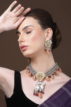 Multi-Color Beaded Alloy Necklace & Earring Sets