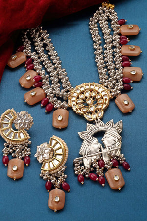 Multi-Color Beaded Alloy Necklace & Earring Sets