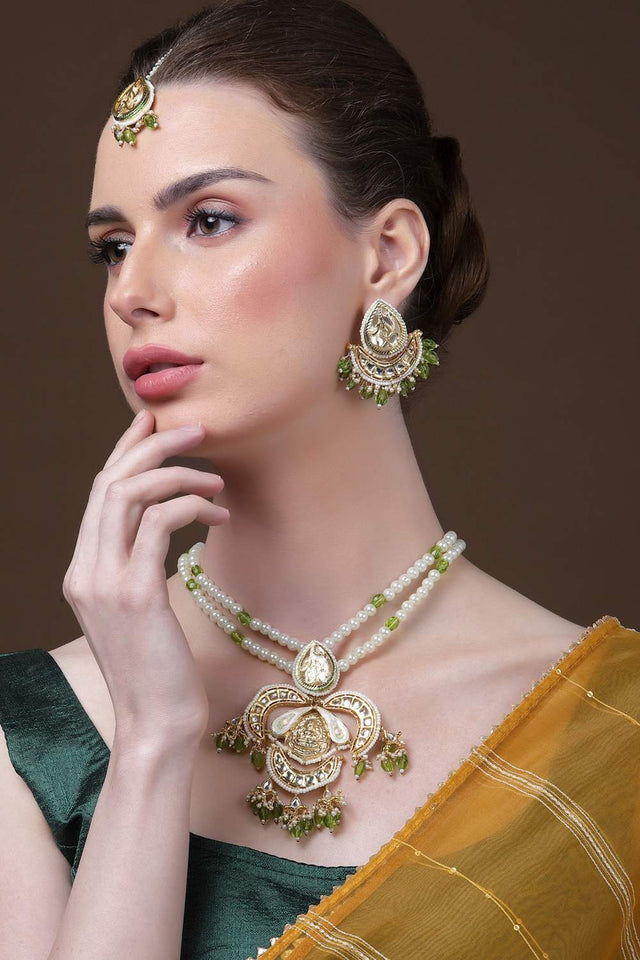 Multi-Color Beaded Alloy Necklace & Earring Sets