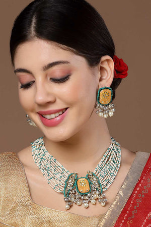 Multi-Color Alloy Necklace & Earring Set