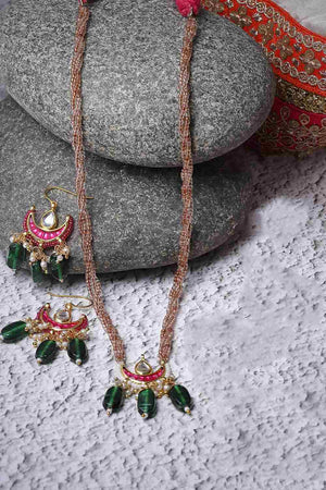 Multi-Color Alloy Necklace & Earring Set