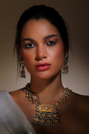 Multi-Color Alloy Necklace & Earring Set